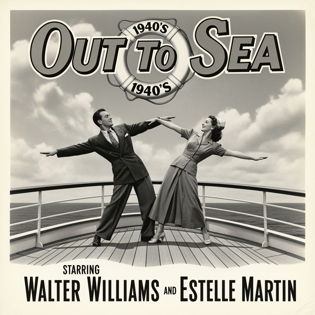 Vintage Movie Poster of Couple Dancing on Cruise Ship