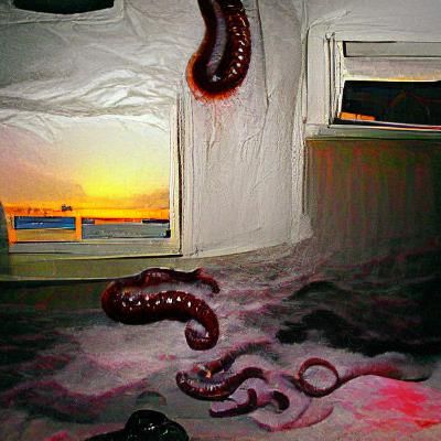 Giant Tentacle Intrusion at Sunset