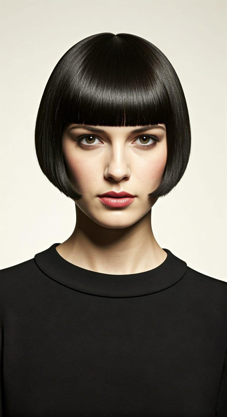 1920s Flapper Girl-Inspired Shoulder Bob with Glossy Finish