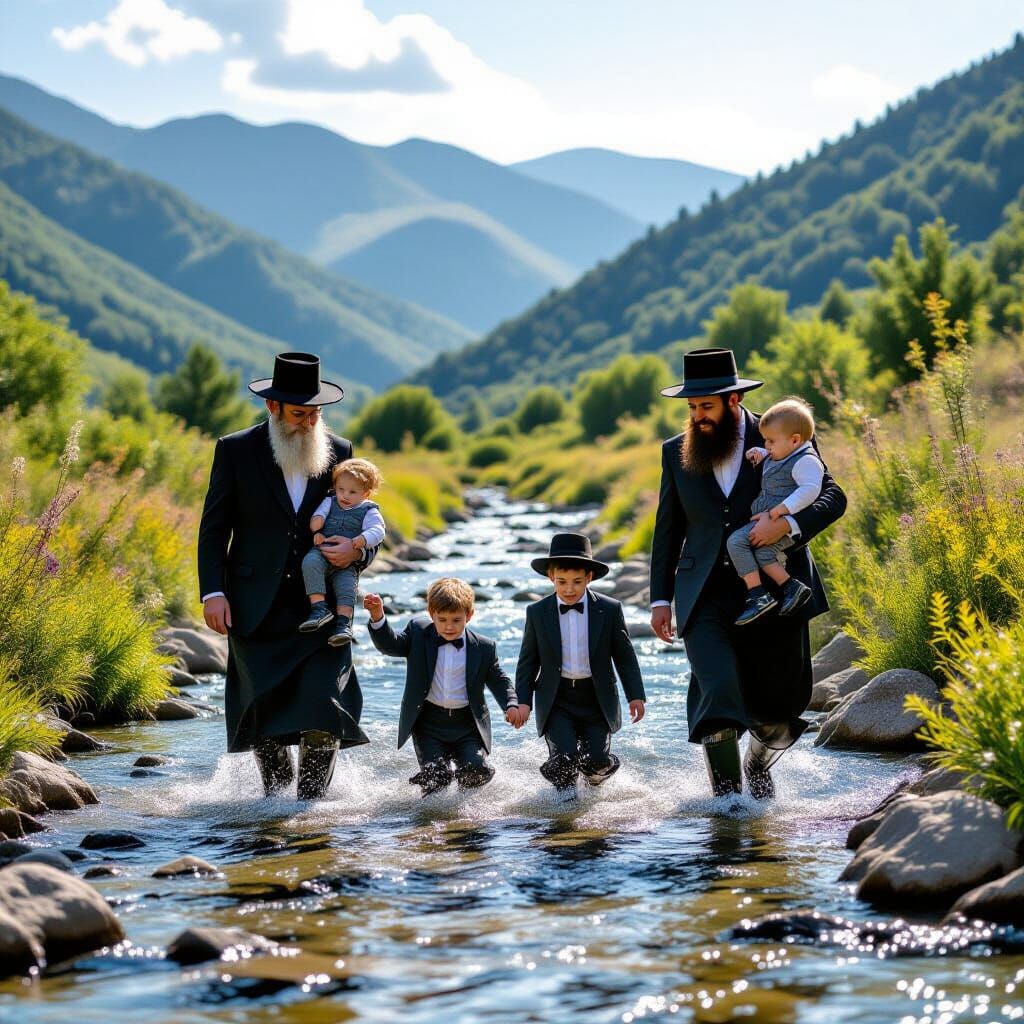 Hasidic Family Hiking in Golan Heights: A Photographic Journ...