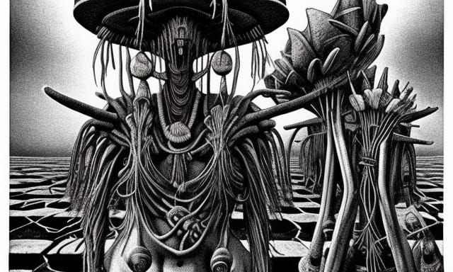 Mushroom Shaman in Mesoamerican Style