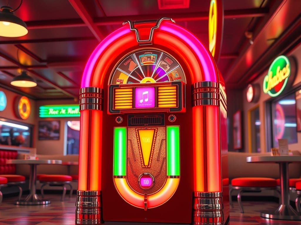 Spectacular 1950s Jukebox in Retro Futurism Style