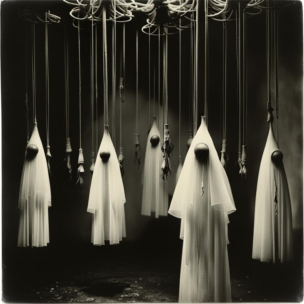 Surreal Squid Rain Photo in Vintage Style