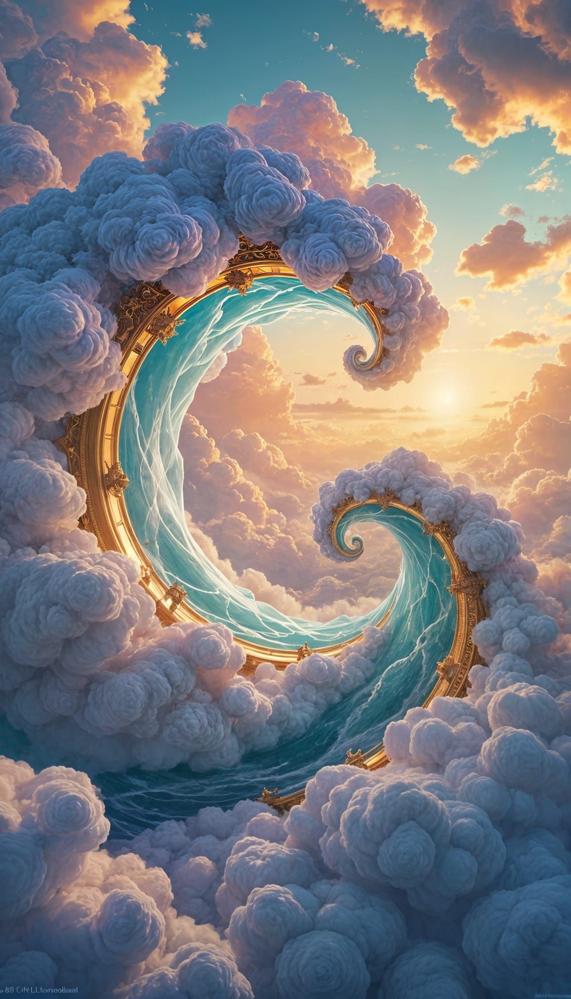 Dreamlike Sky Wormhole with Morphing Clouds