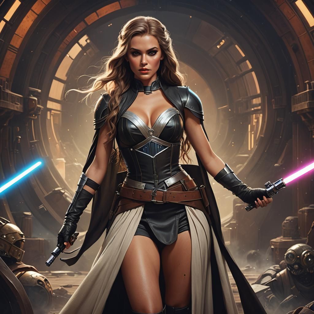 Leather Corselet Pin-Up Meets Jedi Master