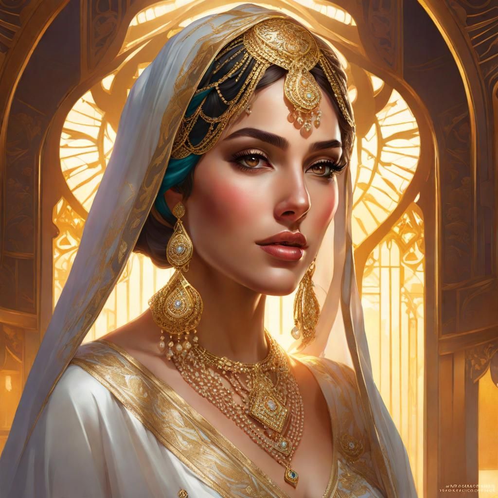 Syrian Bride Portrait in Traditional Style