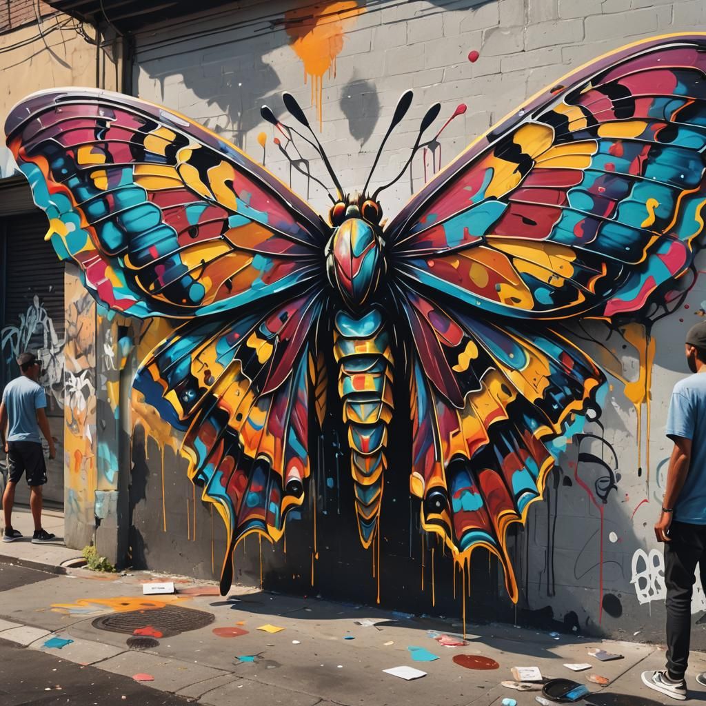 Giant Moth Hunt in Los Santos: Vibrant Street Art