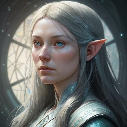 Galadriel Portrait in Art Nouveau Style
