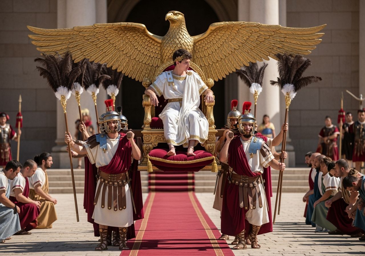 Roman Emperor on Eagle Throne, Professional Photography