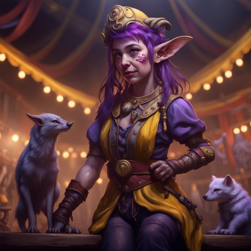 Gnome Druid Animal Trainer, Dark Fantasy Concept Art