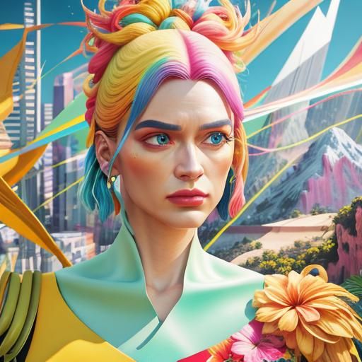 Vibrant Hyperrealistic Scene in Hypermodern Style