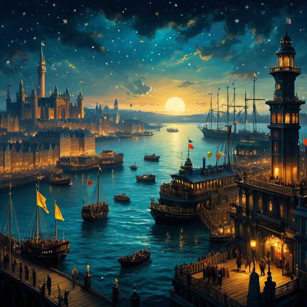 Unicorns and cannonballs, palaces and piers,