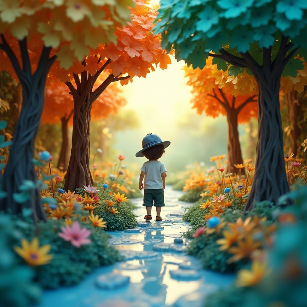 Boy Enters Origami World Inspired by Ghibli