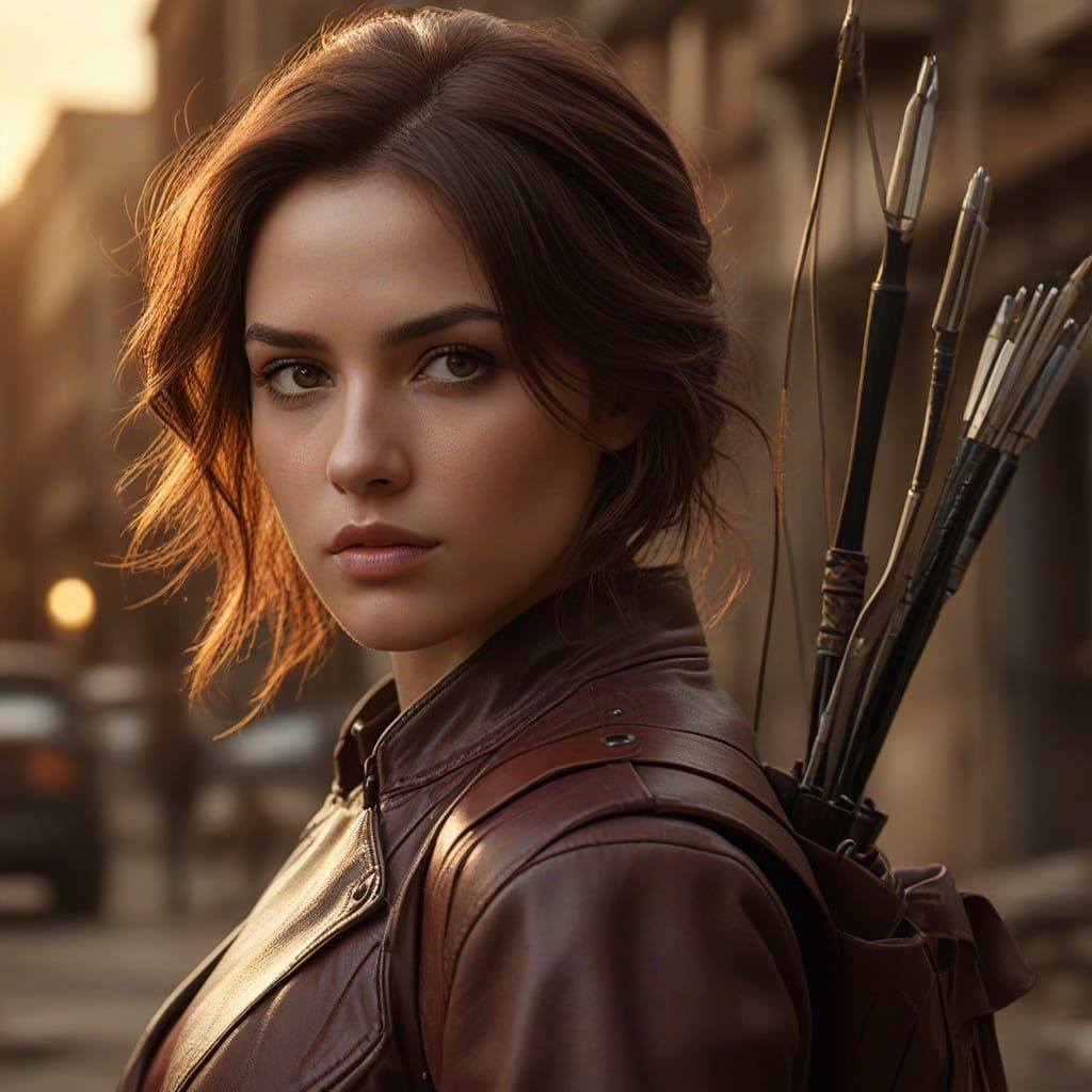 Dystopian Archer with Fire Powers: Digital Matte Painting