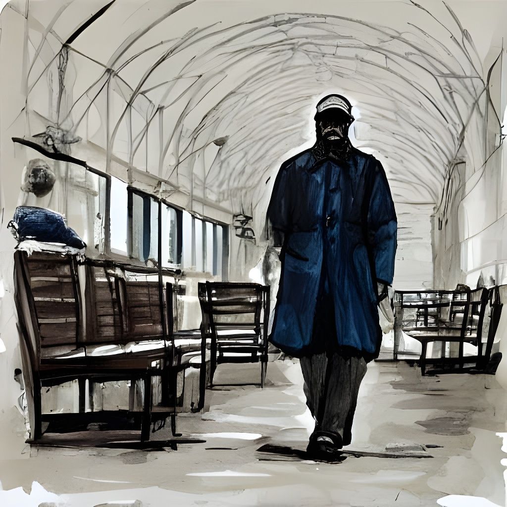 the blind man in the depot is staring at me