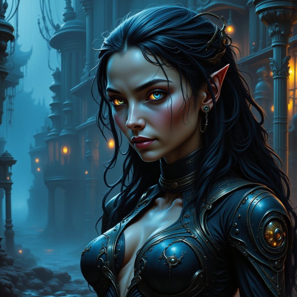 Man Meets Alien Woman With Blue-Orange Gaze