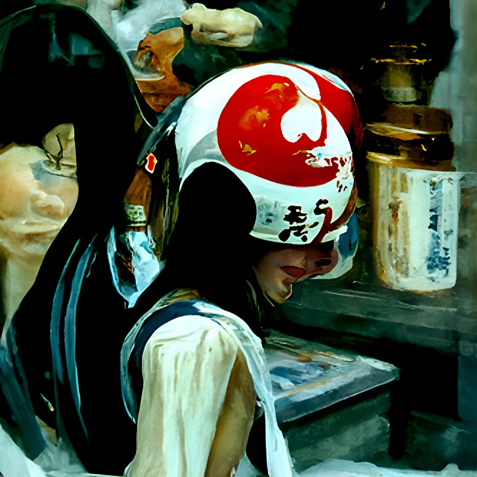 Portrait of Japanese Girl as Oil Painting