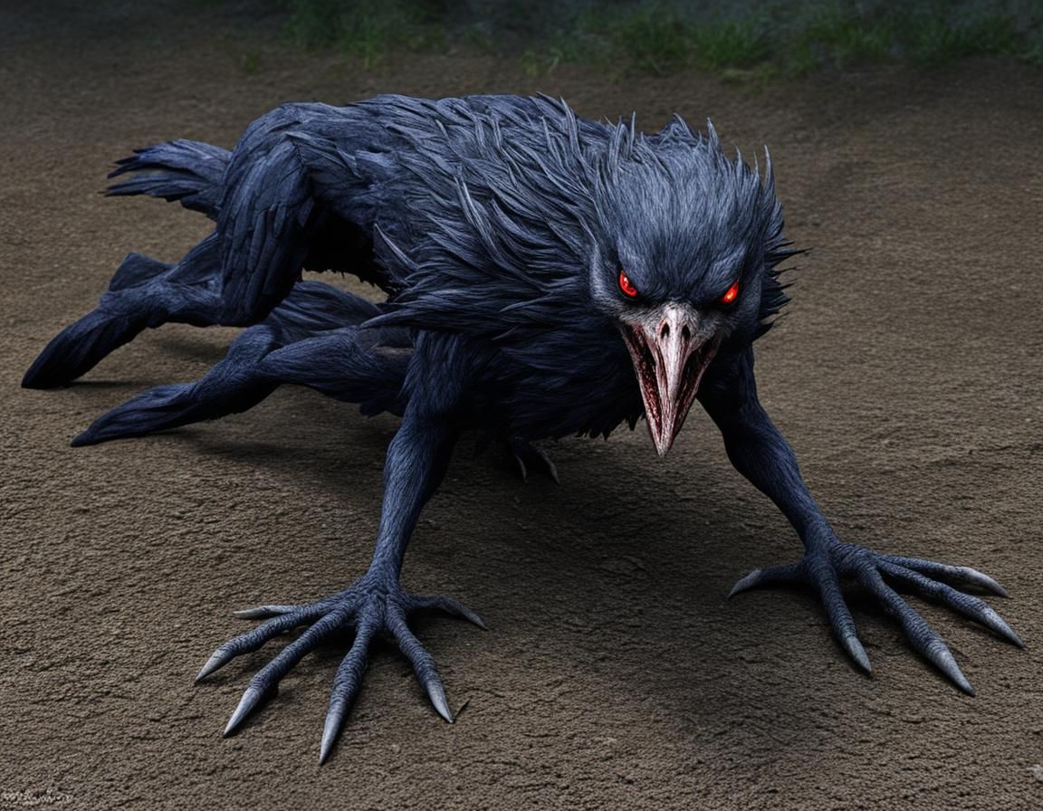 Mythical Wakwak Creature Illustration