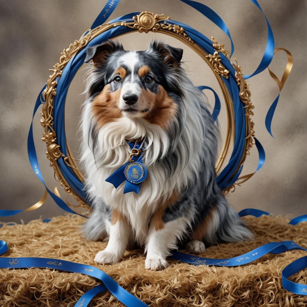Blue Merle Shetland Sheepdog Wins Blue Ribbon