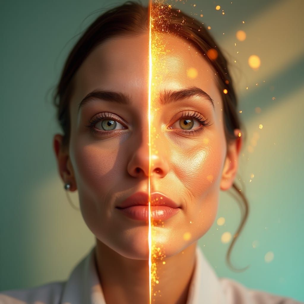 Before and After: Skin Rejuvenation in Splash Art Style