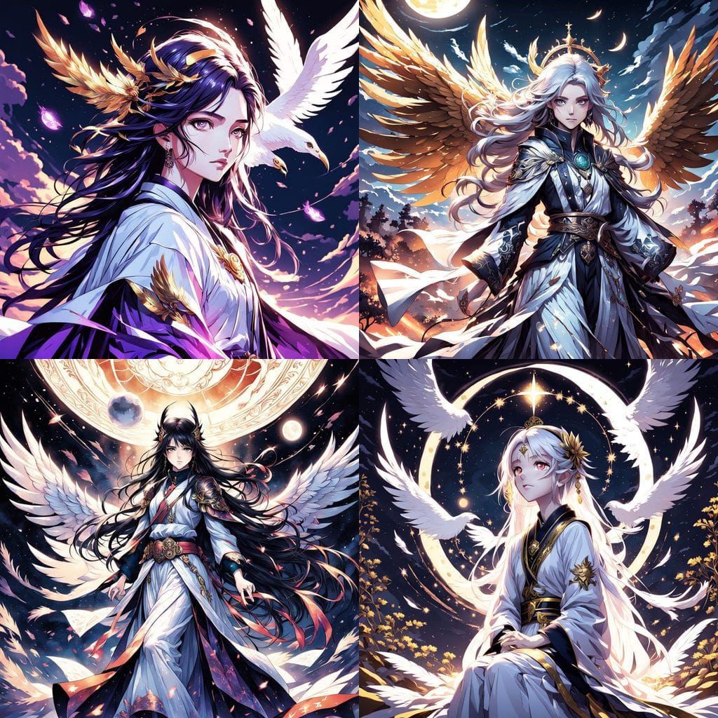 Moonlit Angel of Peace in Celestial Armor