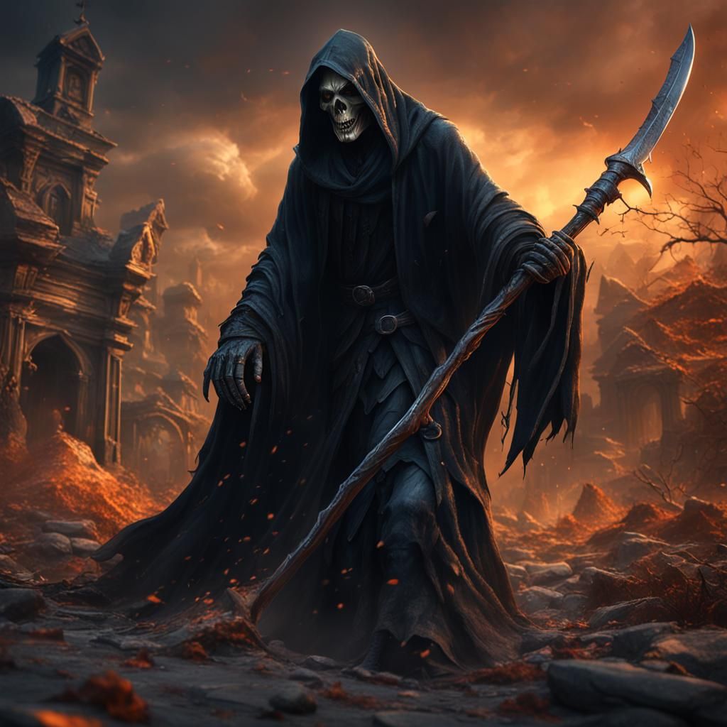 Realistic Grim Reaper: Detailed Matte Painting