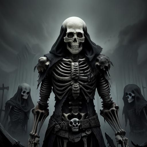 Eerie Skeletons and Skulls in High Resolution