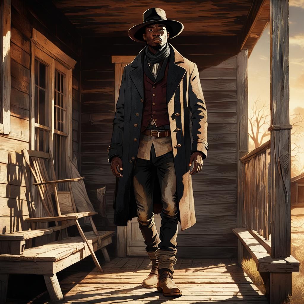 Vintage-Style Western Portrait of a Black Man