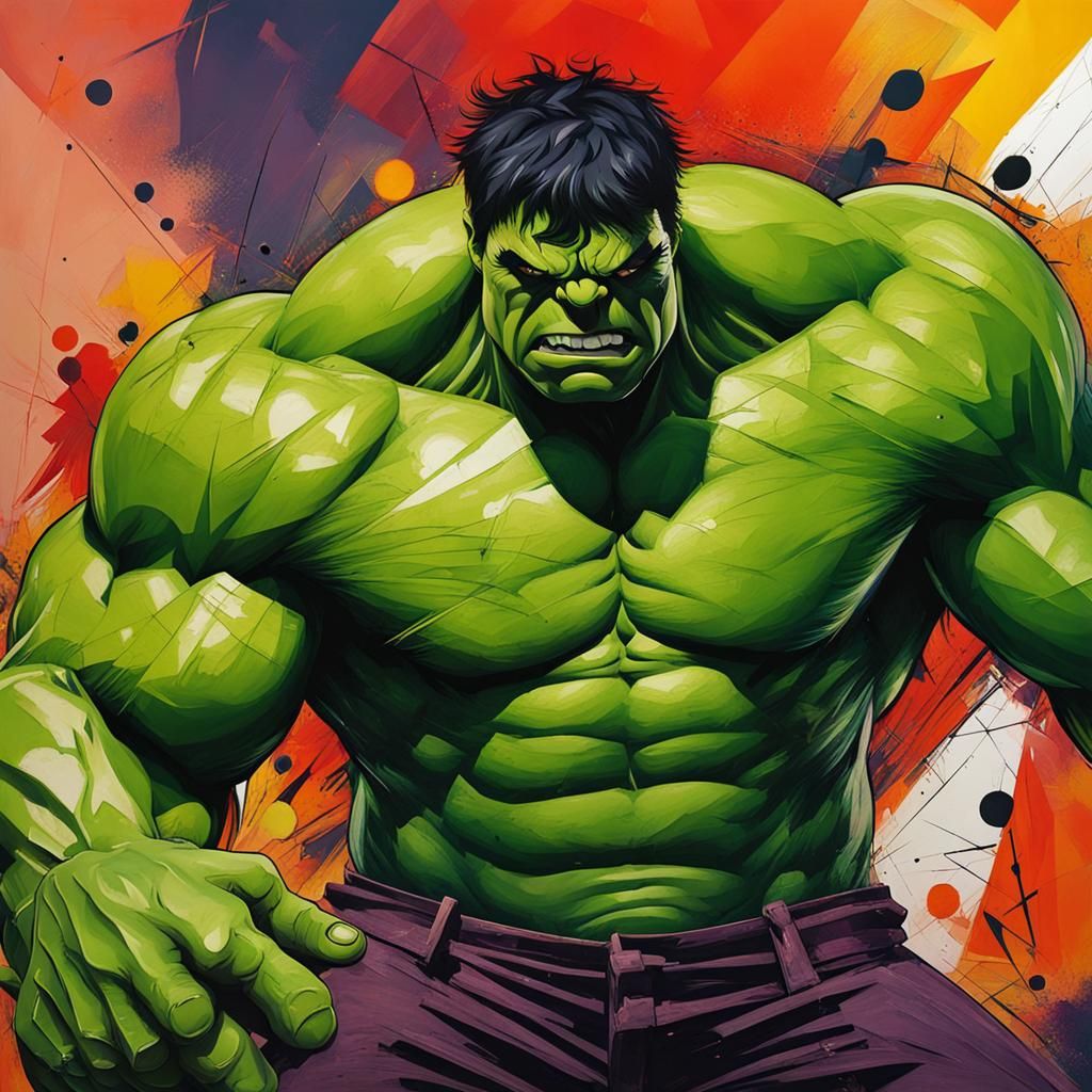 Abstract Hulk Art with Complementary Colors