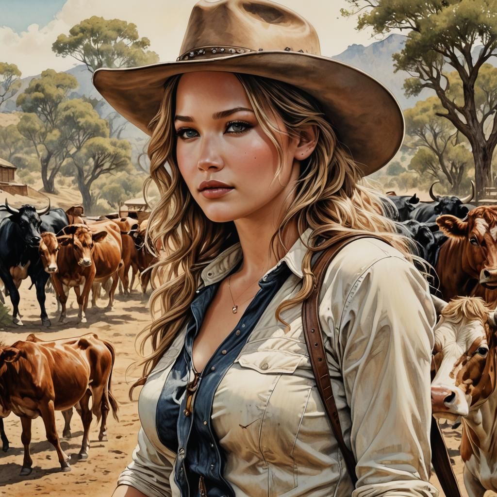 Jennifer Lawrence as Cow girl