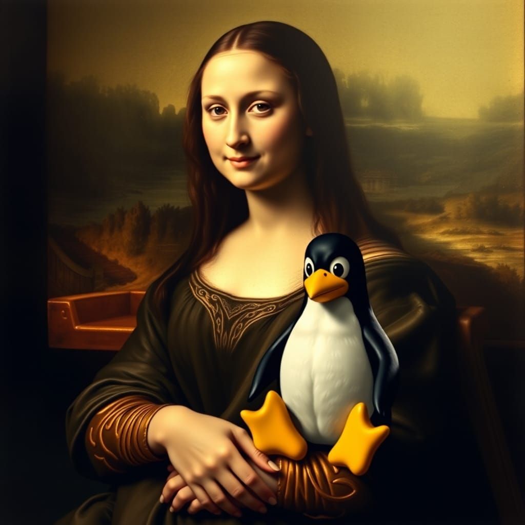 Mona Lisa Petting Tux: Renaissance Realism