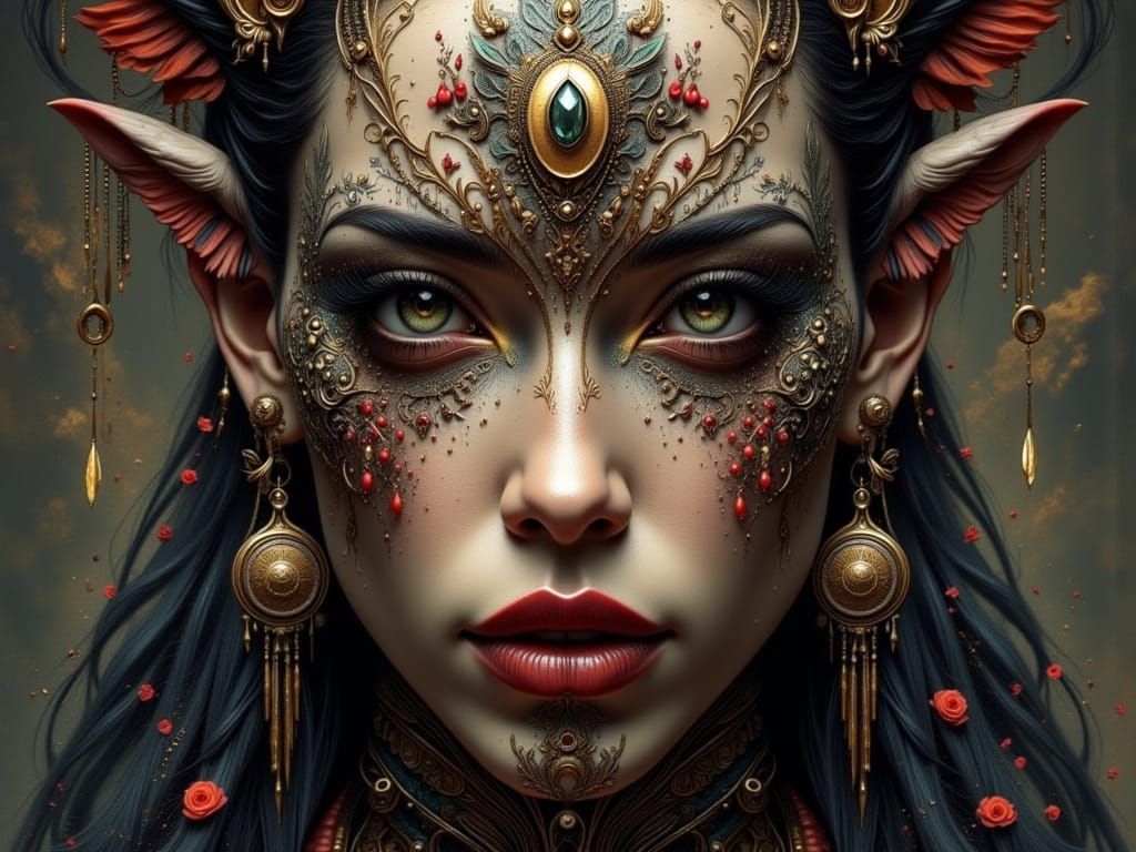 Surreal Trio Portrait in Deco Style