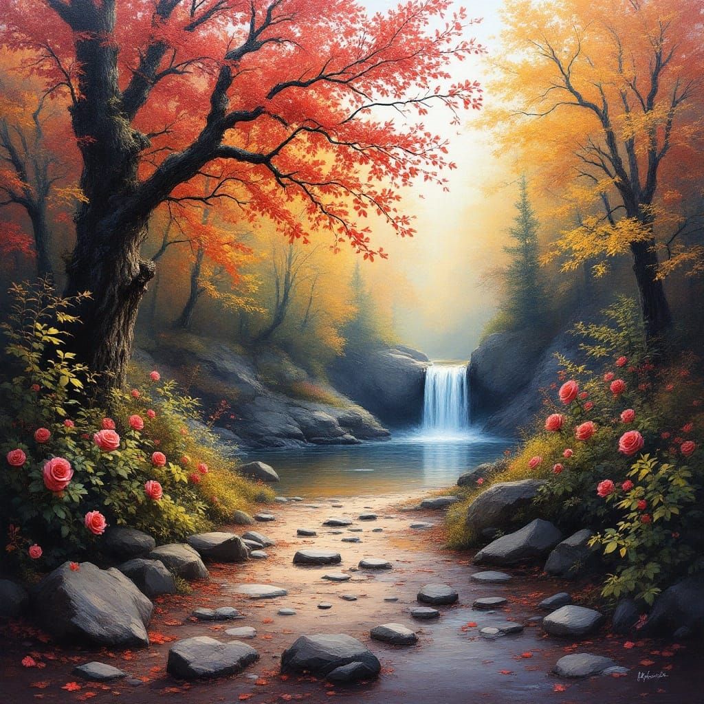 Autumn Mystic Landscape in Vibrant Colors