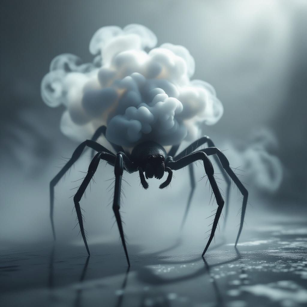 Cigarette Smoke Transforms Into Spider