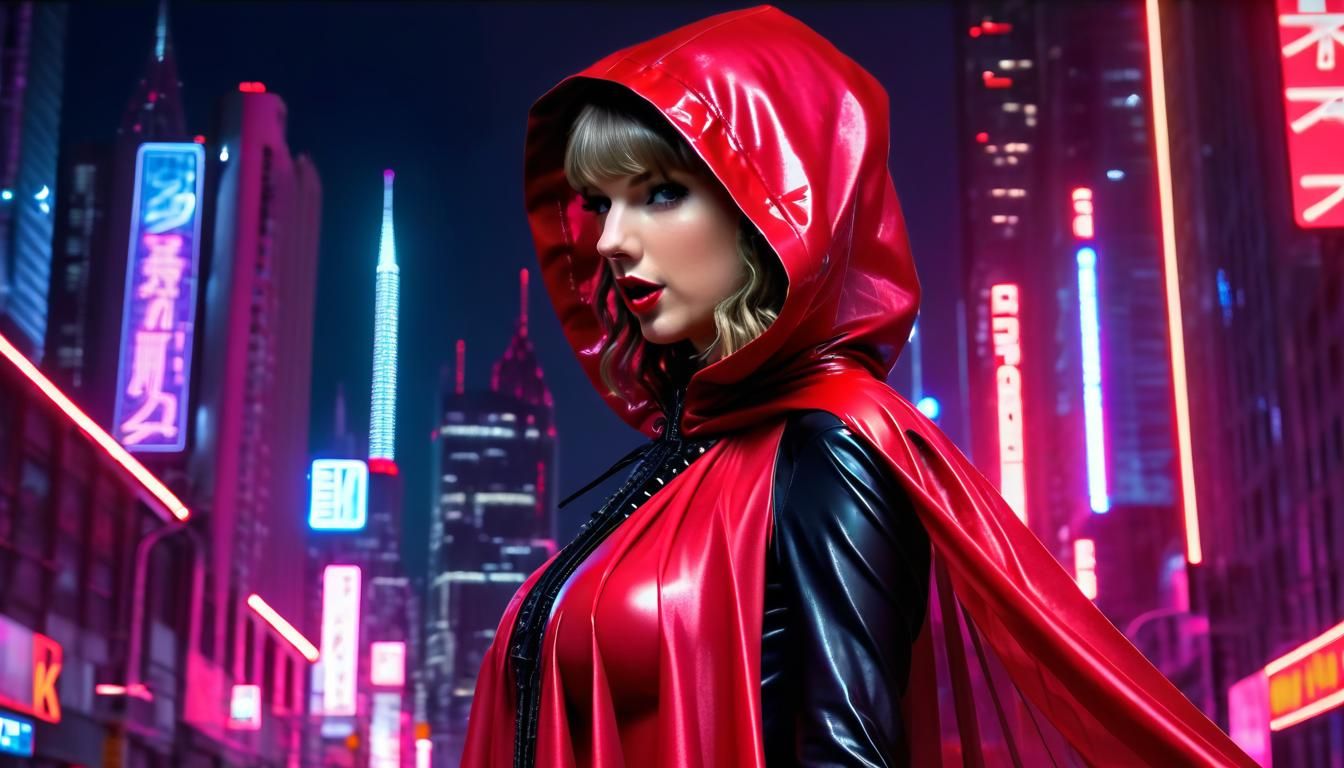 Cyberpunk Figure on Sci-Fi Street in 8K HDR