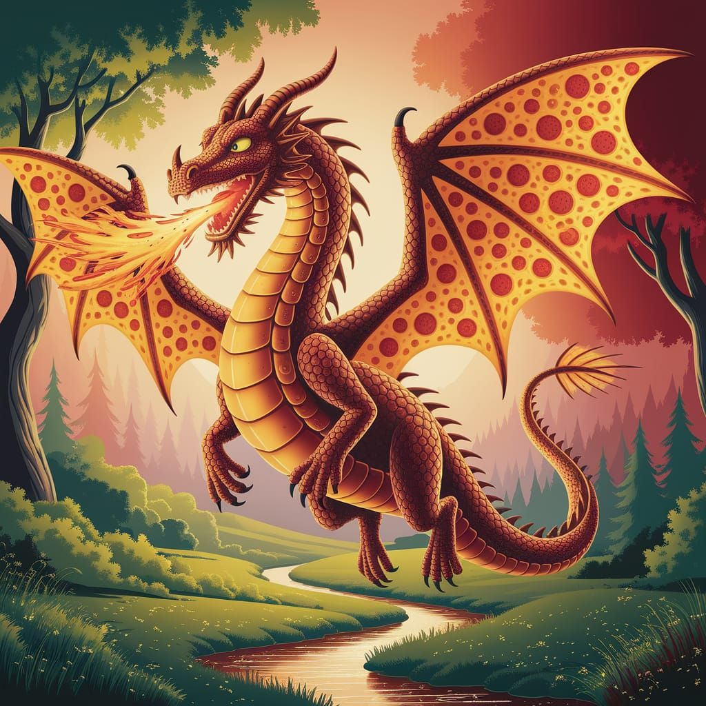 Pizza Dragon Soars Through Enchanted Forest