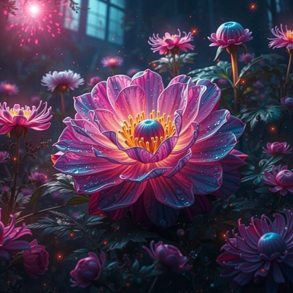 Magical Bloom in Ethereal Darkness