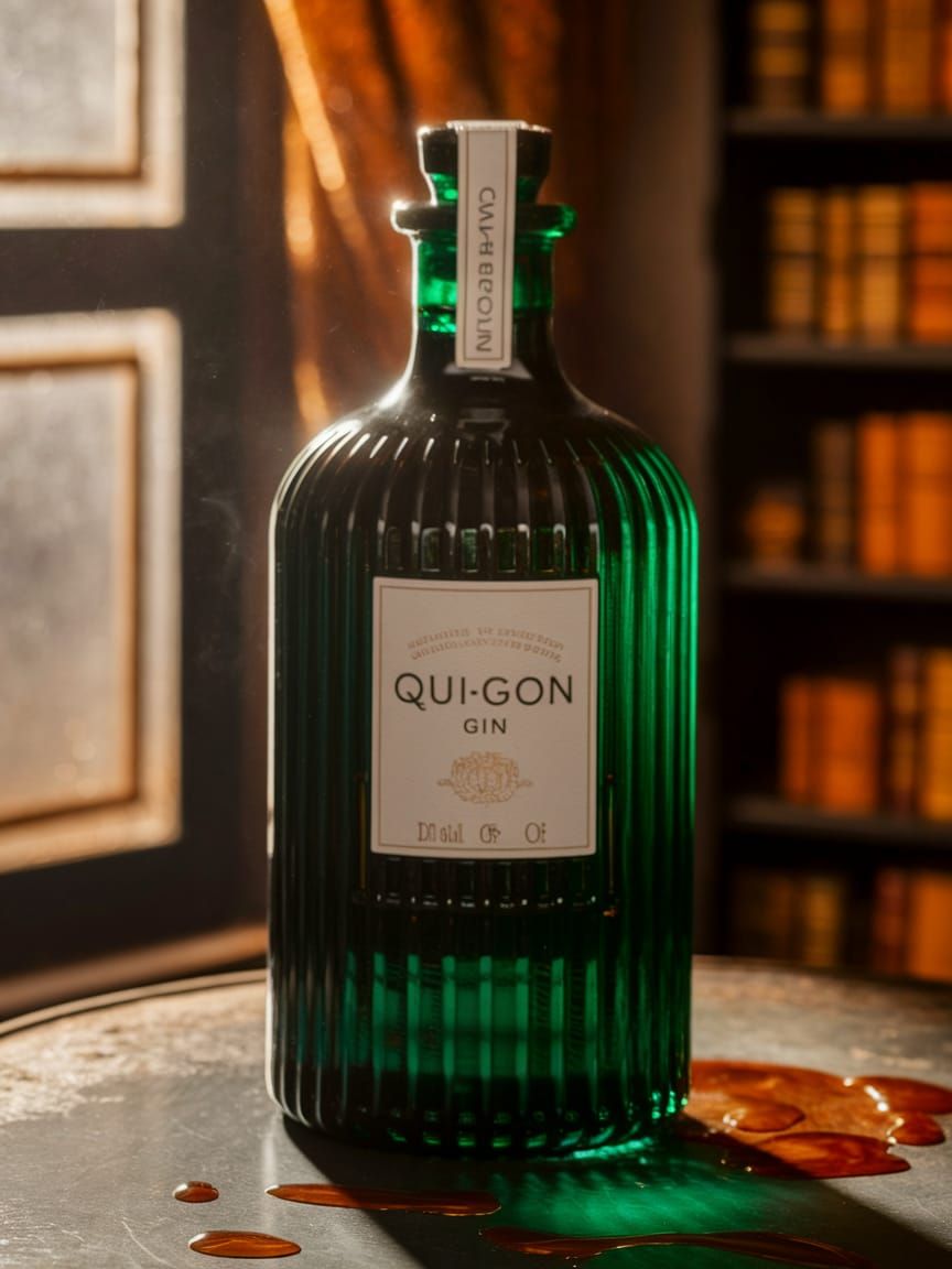 Antique Gin Bottle in Golden Light