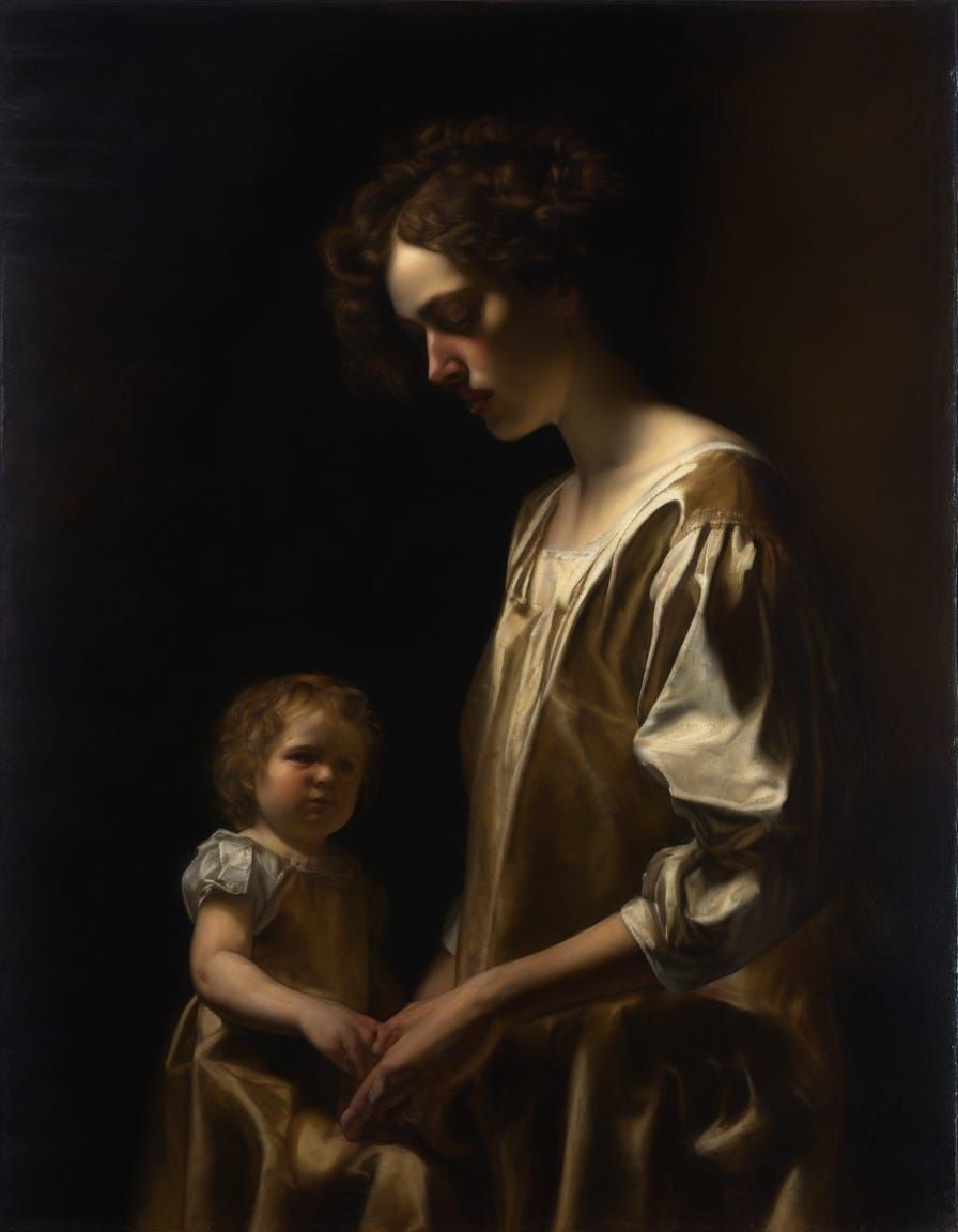 Luxurious Caravaggio-Inspired Portrait in Warm Golden Light