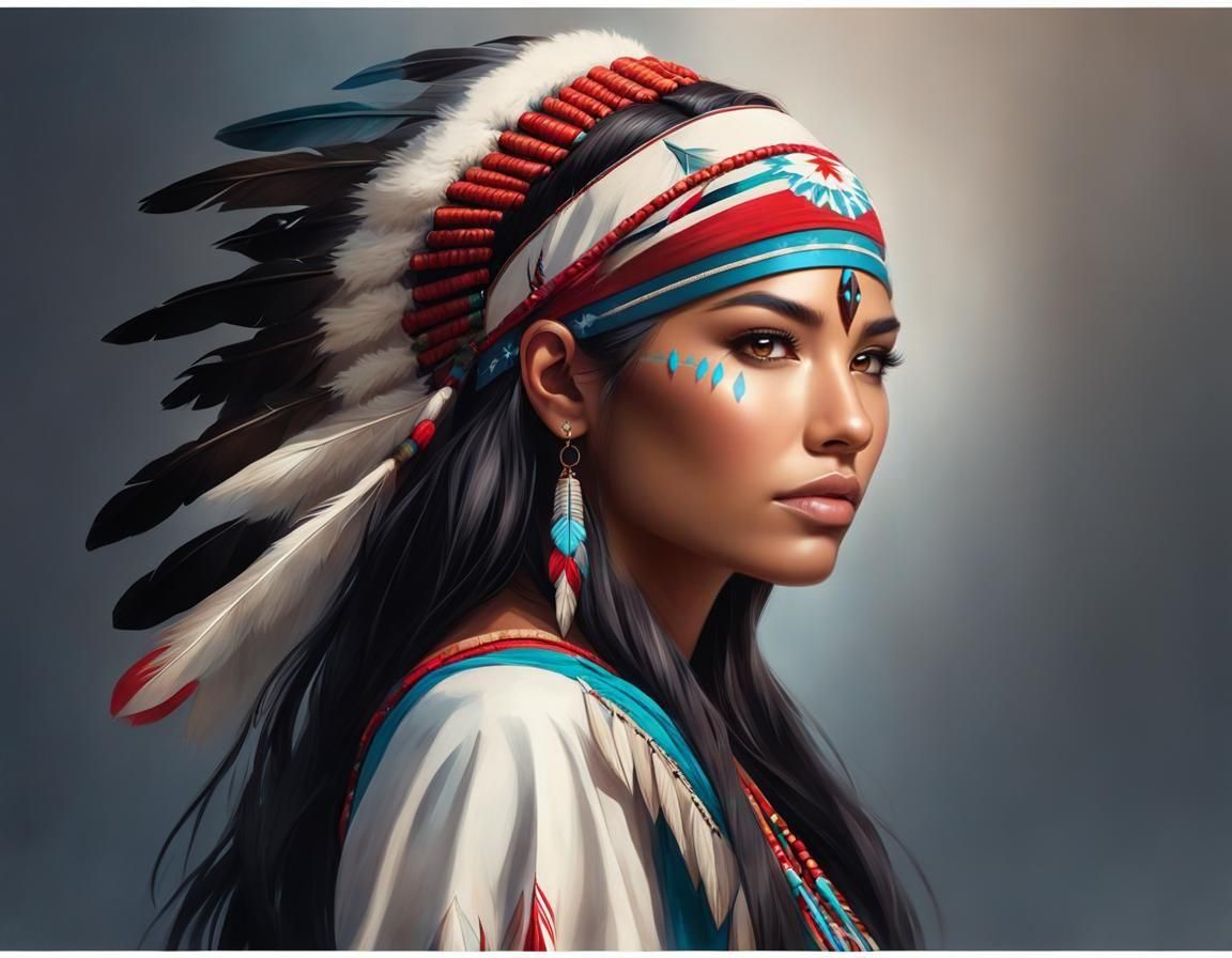 Native American woman. x_1