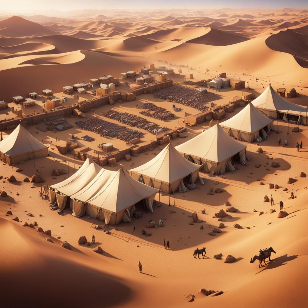 Biblical Desert Encampment: A Matte Painting