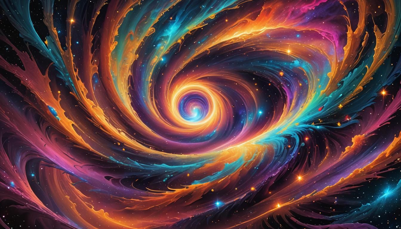 Astral Being Emerges From Cosmic Dust, Holographic Digital A...