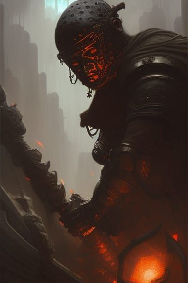 Elvish Commando Portrait in Waterhouse Style