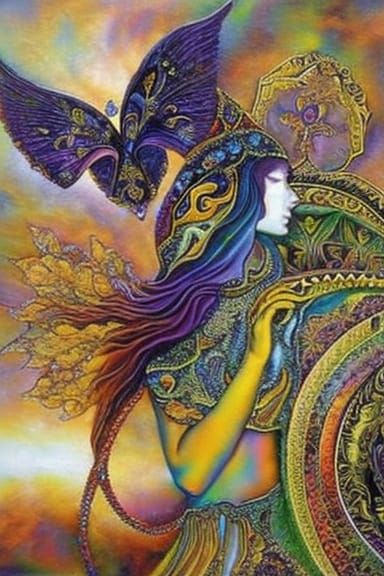 Psychedelic Art Deco in Iridescent Sci-Fi Style