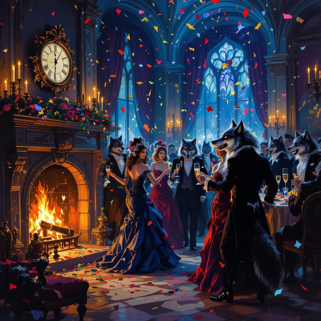 Werewolves Celebrate New Year's Eve at Grand Ball