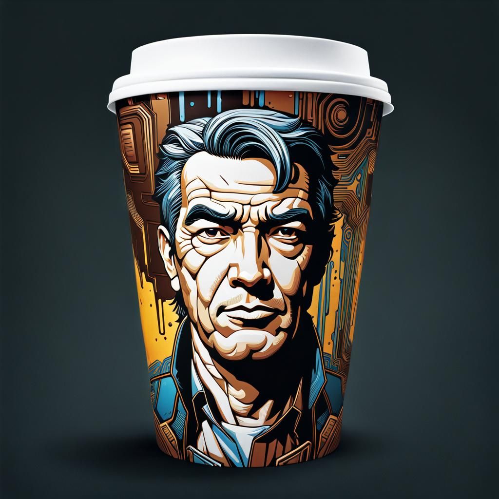 Glitch Art Portrait of a Coffee Cup