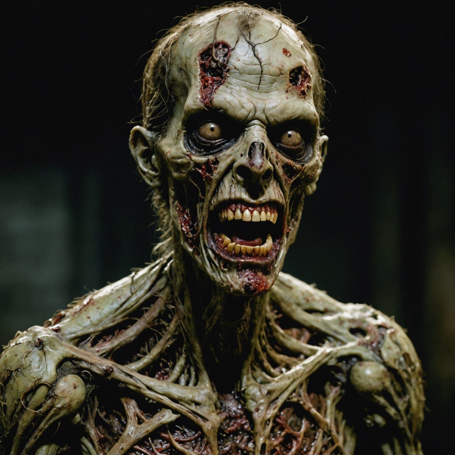 Realistic Zombie Figure in Grimy, Horror-Inspired Detail