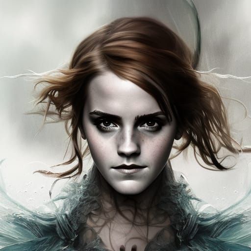 Scary Mermaid Portrait in Eerie Dark Style