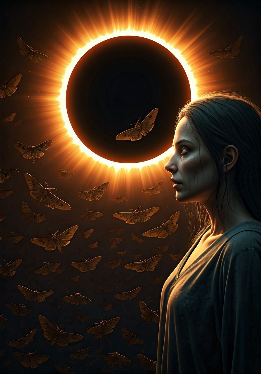 Woman Confronts Eldritch Moths in Surreal Horror Eclipse