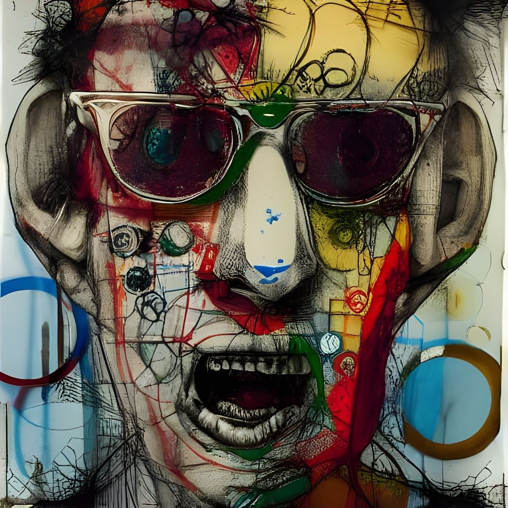 Vibrant Mixed Media Collage in Hyperdetailed Style